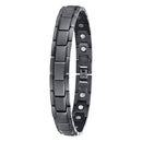 Men Black Stainless Steel Magnetic Clasp Wristband Bracelet Bangle Anklet 26cm