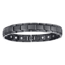 Men Black Stainless Steel Magnetic Clasp Wristband Bracelet Bangle Anklet 26cm