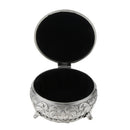 Mini Vintage Round Jewelry Storage Trinket Ring Box Gift Small Metal Case