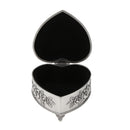Small Metal Alloy Vintage Heart Carved Jewelry Box Trinket Case Ring Storage