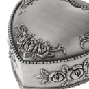 Small Metal Alloy Vintage Heart Carved Jewelry Box Trinket Case Ring Storage
