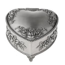 Small Metal Alloy Vintage Heart Carved Jewelry Box Trinket Case Ring Storage