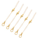 5pcs Smooth Round Ball Magnetic Clasp With Extender Chain For Necklace DIY