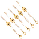 5 Pcs Gold Round Ball Magnetic Lobster Clasp For Necklace Jewelry Making