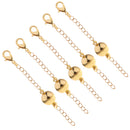 5 Pcs Gold Round Ball Magnetic Lobster Clasp For Necklace Jewelry Making