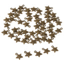 50pcs Antiqued Bronze Alloy Star Charms Pendants For Jewelry Making Findings
