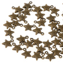 50pcs Antiqued Bronze Alloy Star Charms Pendants For Jewelry Making Findings
