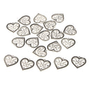 20 Pieces Antique Silver Filigree Heart Charms Pendants For Bracelet DIY