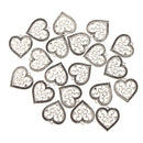 20 Pieces Antique Silver Filigree Heart Charms Pendants For Bracelet DIY