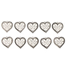 20 Pieces Antique Silver Filigree Heart Charms Pendants For Bracelet DIY