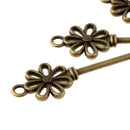 10pcs Vintage Bronze Charms Key Flower Pendant Craft DIY Necklace 64x20mm