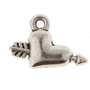50 Pieces Antique Silver Heart Jewelry Charms Pendant Carfts DIY Finding