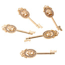 5 Pieces Crystal Gold Key Charms Pendants Jewelry Making Findings 57x17mm