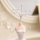 White Gown Dress Mannequin Earring Necklace Jewelry Display Stand Holder