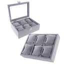 Gray Velvet Jewelry Display Trays Bangle Bracelet Watch Jewelry Holder Case