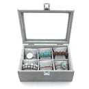Bracelet Watch Organizer Velvet Jewelry Tray Showcase with Clear Viewing Lid