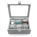 Bracelet Watch Organizer Velvet Jewelry Tray Showcase with Clear Viewing Lid