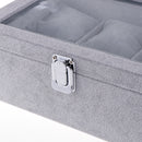 Bracelet Watch Organizer Velvet Jewelry Tray Showcase with Clear Viewing Lid