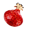 Elegant Enamel Red Pomegranate Brooch Women Breastpin Badge Wedding Party Jewellery