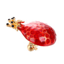 Elegant Enamel Red Pomegranate Brooch Women Breastpin Badge Wedding Party Jewellery