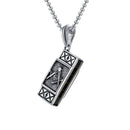 Men Stainless Steel Masonic Harmonica Musical Instrument Pendant Necklace