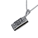 Men Stainless Steel Masonic Harmonica Musical Instrument Pendant Necklace
