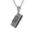 Men Stainless Steel Masonic Harmonica Musical Instrument Pendant Necklace