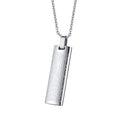 Stainless Steel Carved Cross Lord's Prayer Dog Tag Pendant Necklace For Men