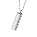 Stainless Steel Carved Cross Lord's Prayer Dog Tag Pendant Necklace For Men