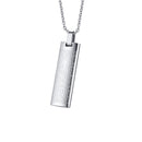 Stainless Steel Carved Cross Lord's Prayer Dog Tag Pendant Necklace For Men