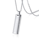 Stainless Steel Carved Cross Lord's Prayer Dog Tag Pendant Necklace For Men