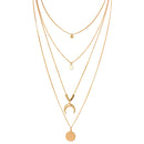 Bohemian Multilayer Coin Moon Pendant Choker Necklace Summer Beach Jewelry
