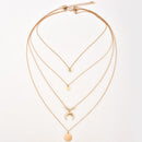 Bohemian Multilayer Coin Moon Pendant Choker Necklace Summer Beach Jewelry