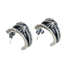 1 Pair S925 Sterling Silver Earring Vintage Sun Ear Stud Jewelry For Women