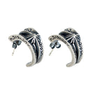 1 Pair S925 Sterling Silver Earring Vintage Sun Ear Stud Jewelry For Women
