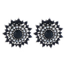 Flower Pave Crystal Stud Earrings for Women Wedding Bridal Pierced Jewelry