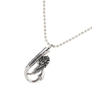 Angel Wing Fish Hook Pendant Keepsake Memorial Necklace Ball Bead Chain 75cm