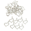 30pcs Silver Tone Hollow Heart Charms Bead Pendant DIY Jewelry Craft 17x21mm