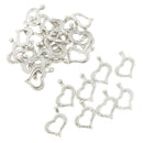 30pcs Silver Tone Hollow Heart Charms Bead Pendant DIY Jewelry Craft 17x21mm