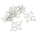 30pcs Silver Tone Hollow Heart Charms Bead Pendant DIY Jewelry Craft 17x21mm