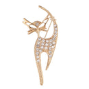 Women Gold Plated Cat Crystal Rhinestone Brooch Pin Charm Fashion Jewelry