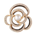 Gold Rhinestone Crystal Pearl Flower Wedding Bridal Bouquet Brooch Pin Gift