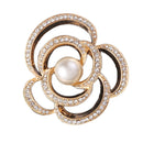 Gold Rhinestone Crystal Pearl Flower Wedding Bridal Bouquet Brooch Pin Gift