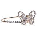 Women Brooch Pins Sweater Shawl Clips Crystal Butterfly Safety Pin Brooch