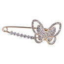 Women Brooch Pins Sweater Shawl Clips Crystal Butterfly Safety Pin Brooch