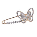 Women Brooch Pins Sweater Shawl Clips Crystal Butterfly Safety Pin Brooch