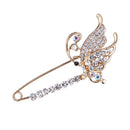 Fashion Women Crystal Butterfly Brooch Safety Pin Jewelry Party Decor Gift