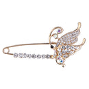 Fashion Women Crystal Butterfly Brooch Safety Pin Jewelry Party Decor Gift