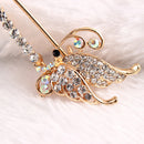 Fashion Women Crystal Butterfly Brooch Safety Pin Jewelry Party Decor Gift