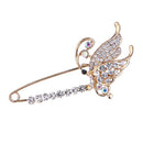 Fashion Women Crystal Butterfly Brooch Safety Pin Jewelry Party Decor Gift